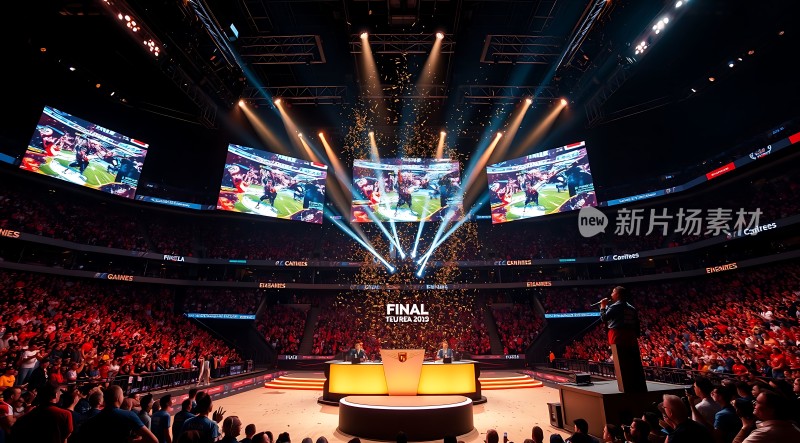 电竞大赛现场观众热情高涨舞台中央有“FINAL”字样