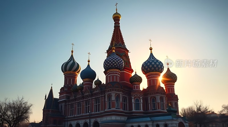 圣瓦西里大教堂日落美景