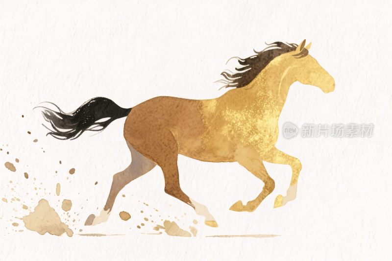 奔跑的金色骏马