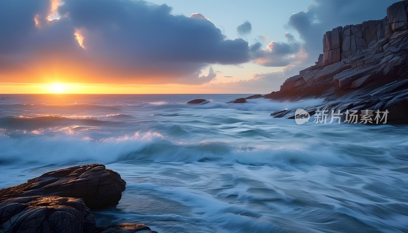 壮丽海景日出