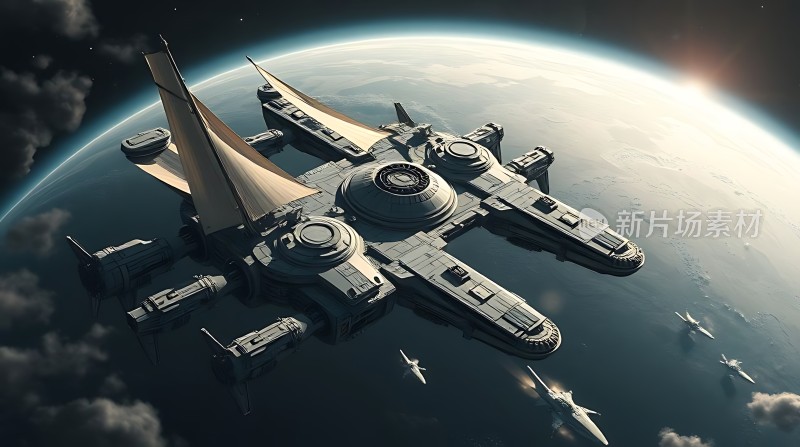 星际飞船遨游地球