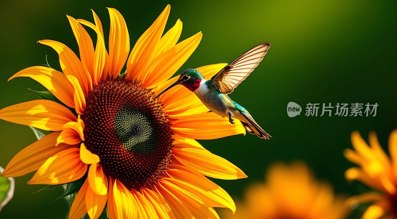 蜂鸟与向日葵