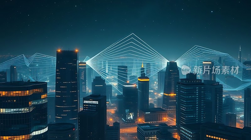 未来都市夜景科技与建筑的交响曲
