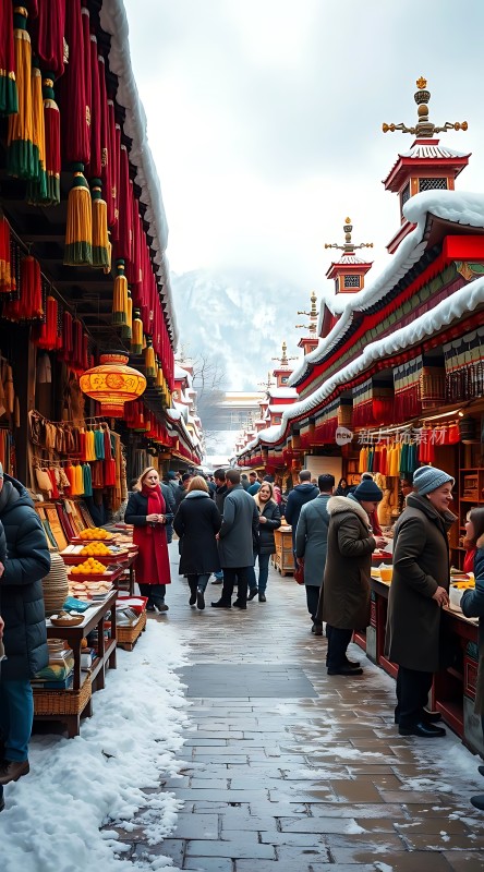 冬日集市繁华景象