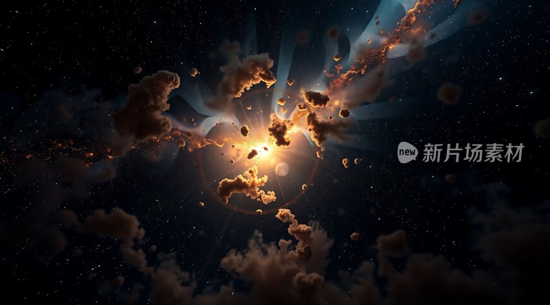 宇宙奇观星际碰撞与光晕