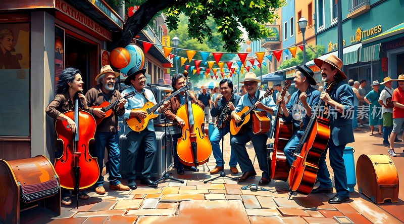 街头乐队演奏