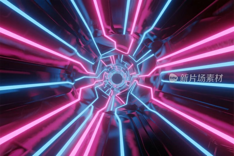 未来霓虹光线放射特效图