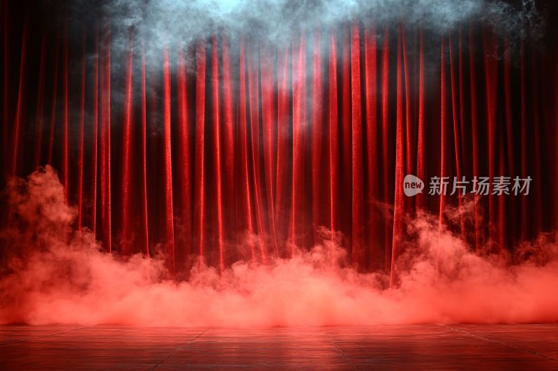 红色烟雾舞台背景画面