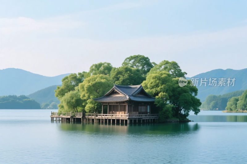 湖心岛古建风景