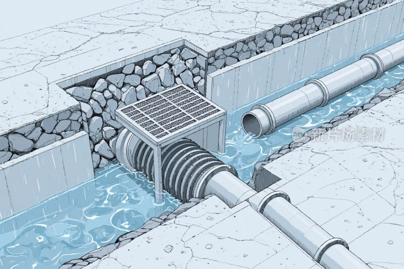 管道水处理设施插画
