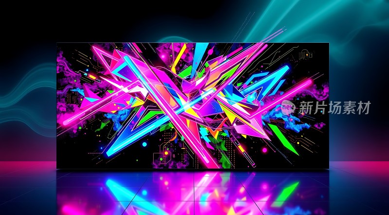 新片场素材炫彩几何世界