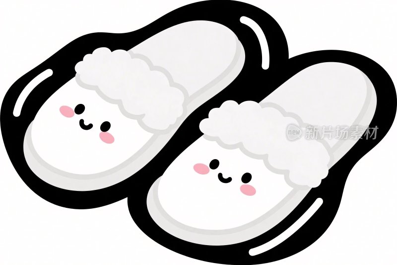 可爱卡通拖鞋插画