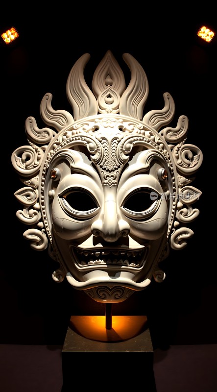 白色面具艺术展示