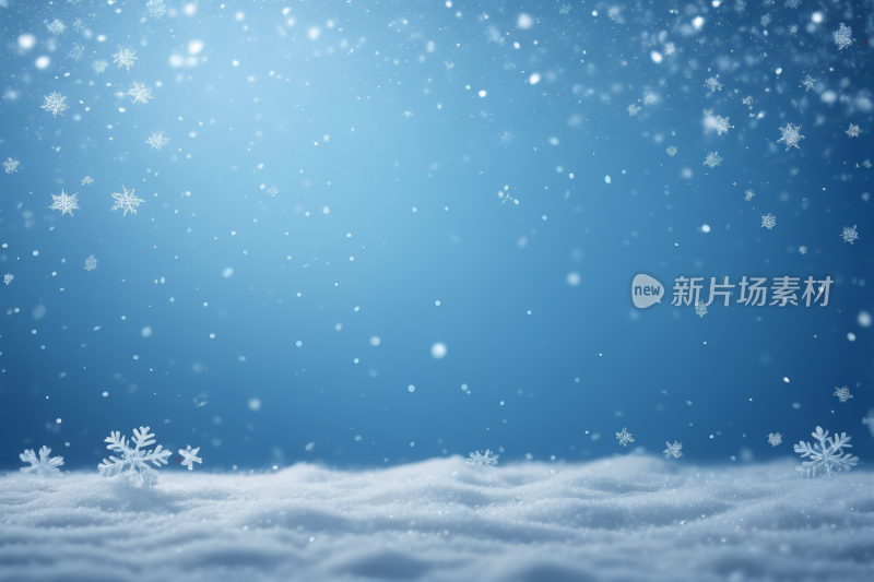 雪片在雪景中从天而降高清背景图片