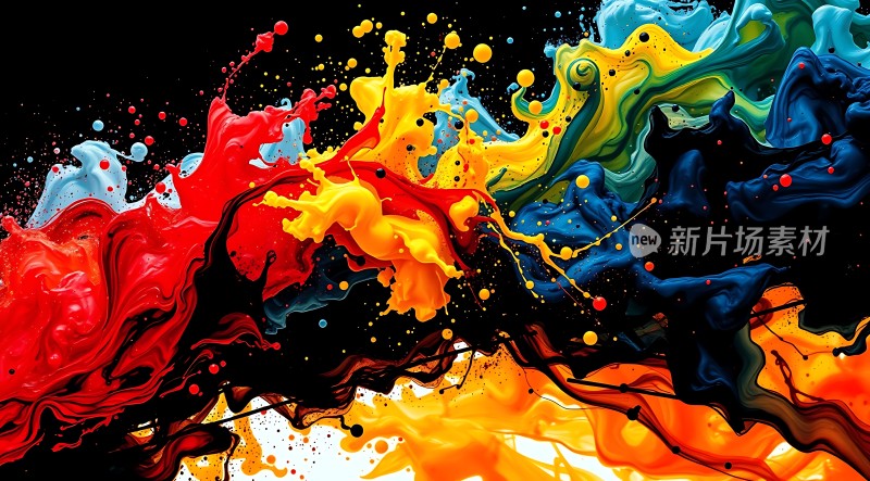 五彩斑斓的色彩碰撞展现视觉盛宴