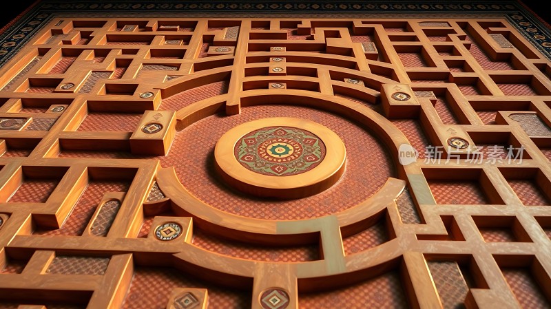 金色迷宫中心图案