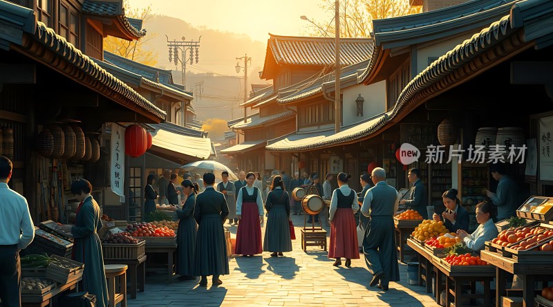 古风集市繁华景象