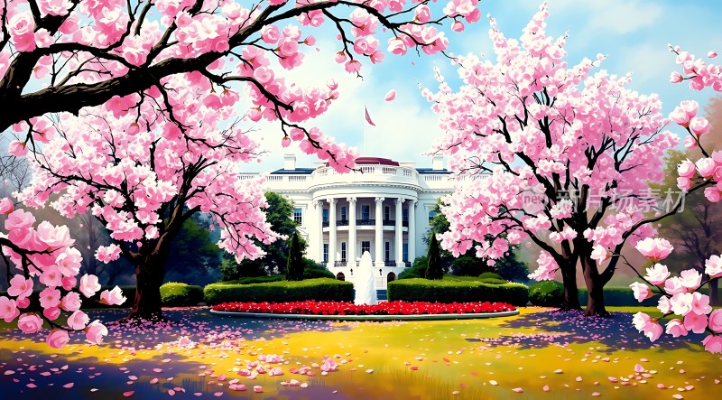 白宫春色满园
