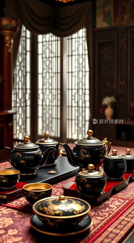 古风茶具静雅室
