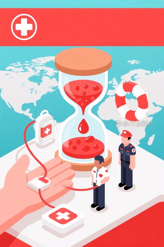 医疗急救等时器插画