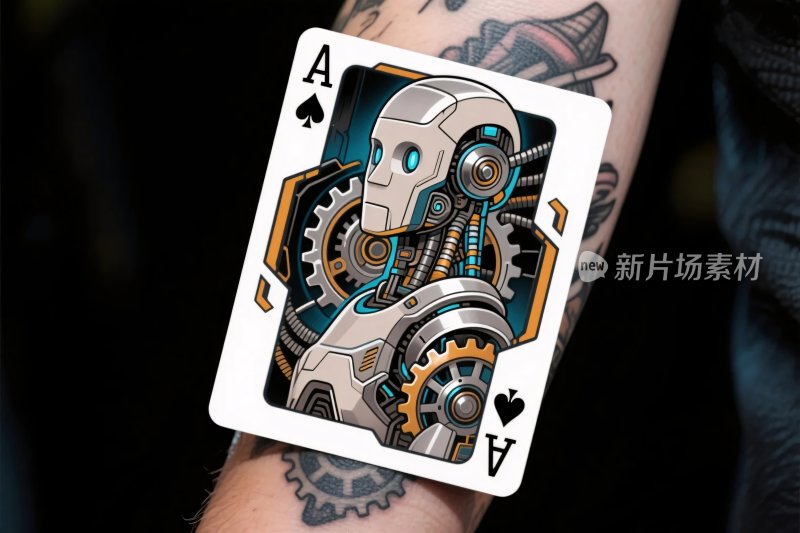 机械风格扑克牌插画