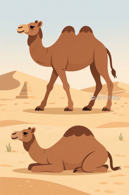 沙漠骆驼插画