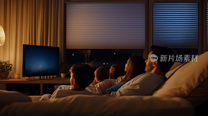 温馨家庭夜晚共度美好时光