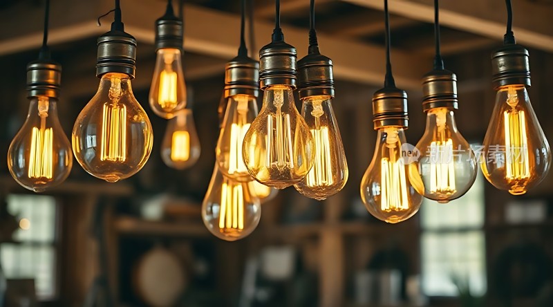 复古灯泡温馨照明场景