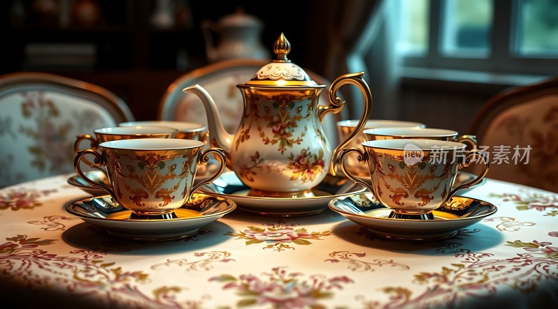 精美茶具优雅展示