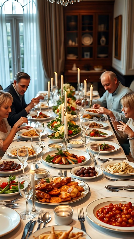 家庭聚餐温馨时刻