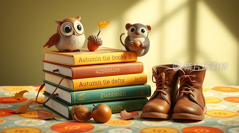 秋日书香伴小动物