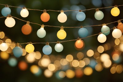 彩色串灯营造温馨氛围 彩色串灯营造温馨氛围