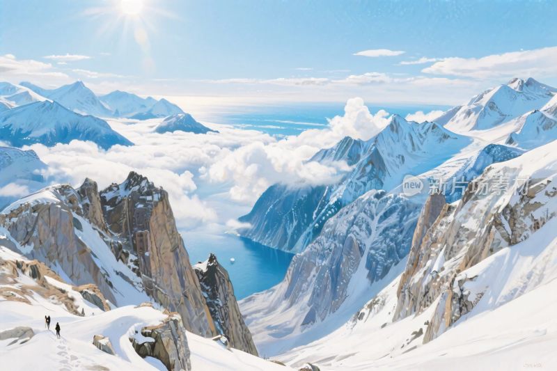 雪山云海自然风光