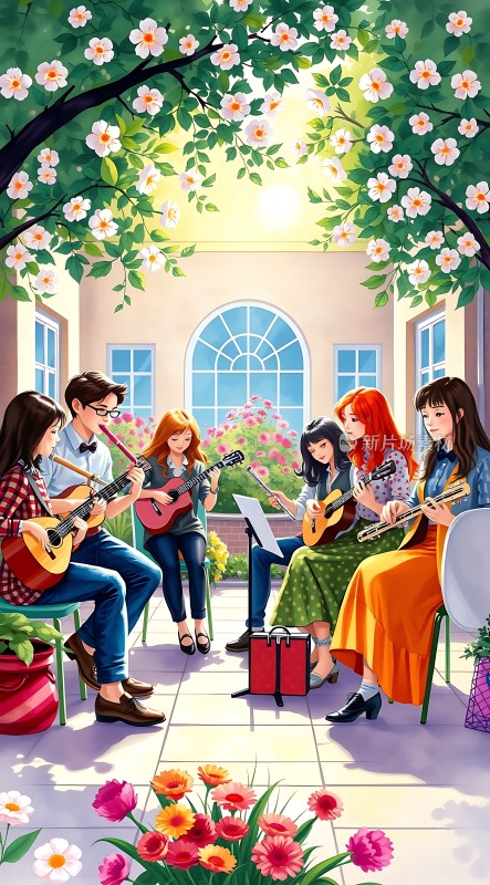 阳光下的音乐聚会