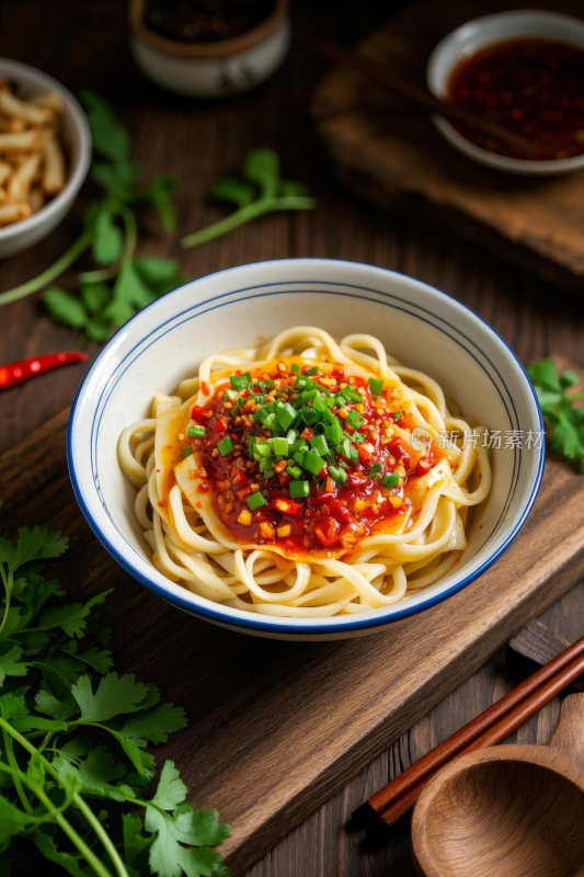 油泼面中国传统经典美食中式家常美味食物