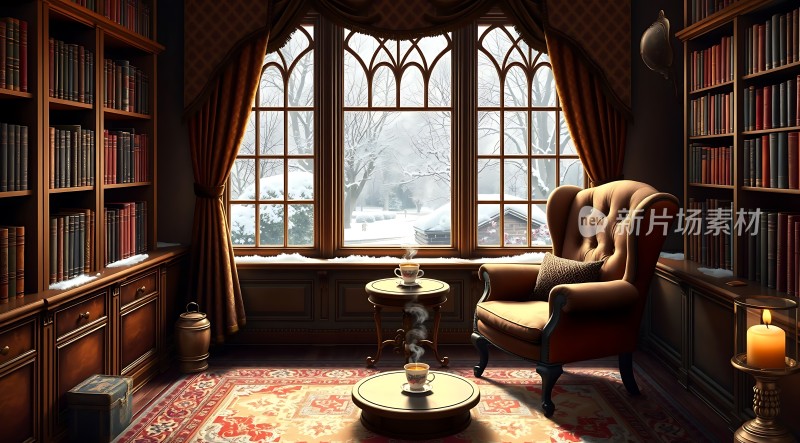 冬日书房里的温暖时光