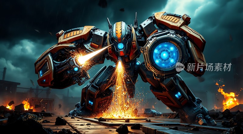 机械巨兽战火中闪耀