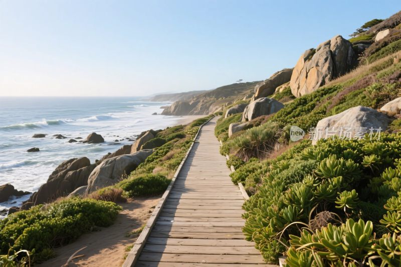 海边木质步道风景
