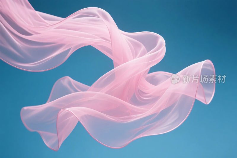 粉色丝绸飘动插画