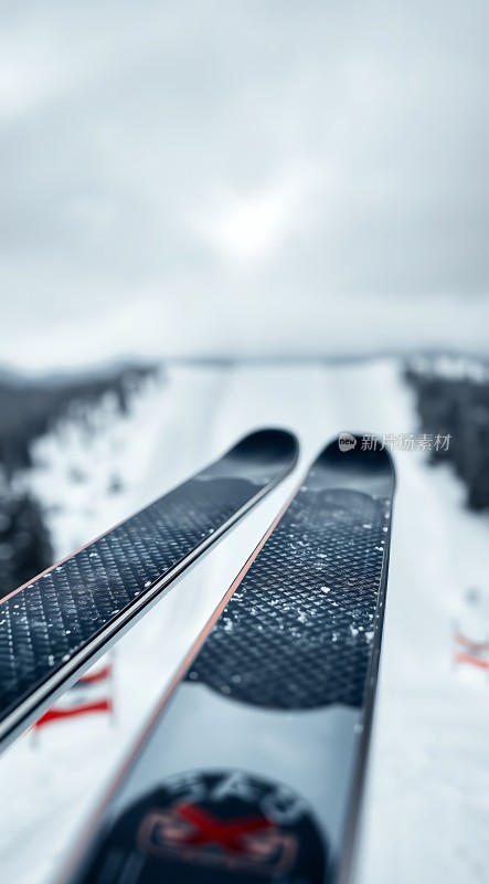 雪地上的滑雪板