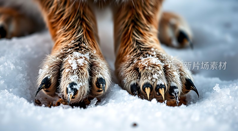 雪地上的猫爪
