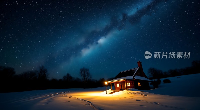 星空下的温馨小屋