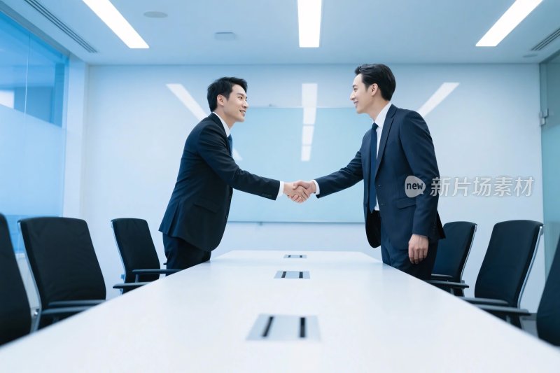 商务会议室握手场景