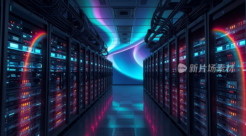 科技感数据中心未来网络世界