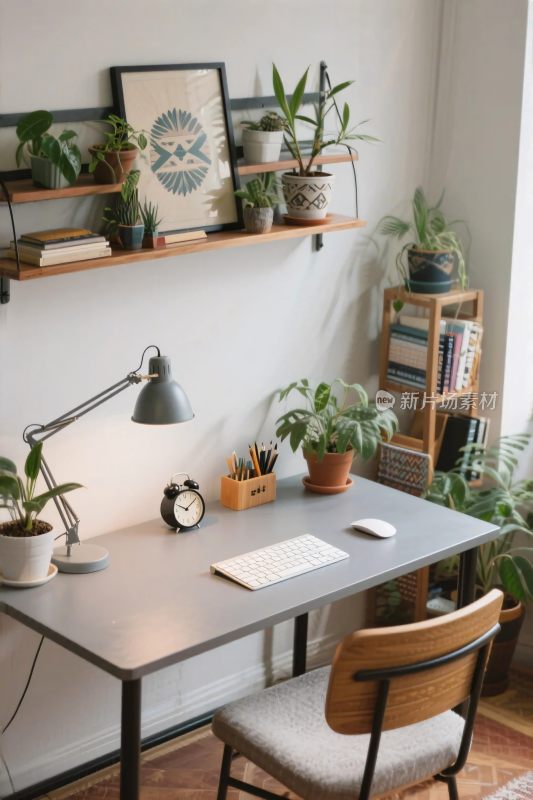 室内书桌绿植布置