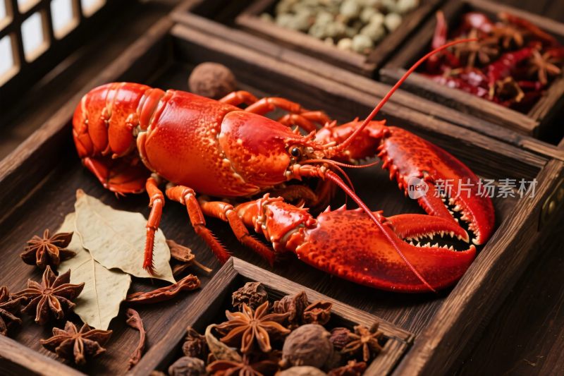 特色龙虾与香料组合