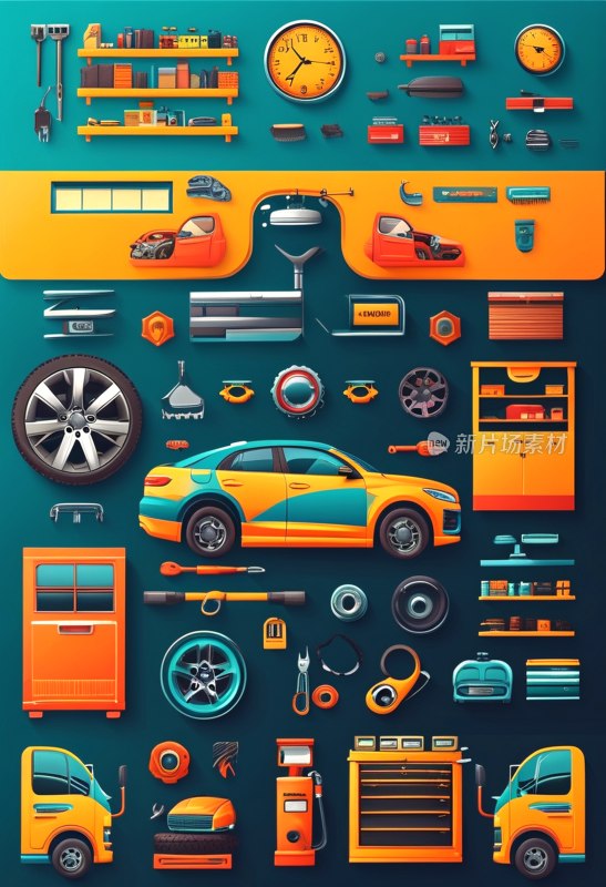 汽车服务图标集