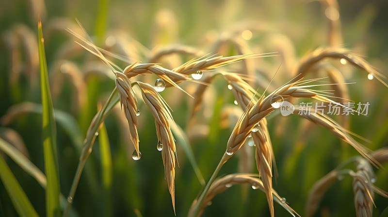 晨露中的稻穗