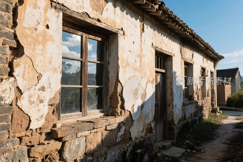 老旧房屋外墙与门窗