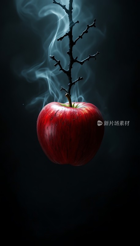 红苹果与枯枝